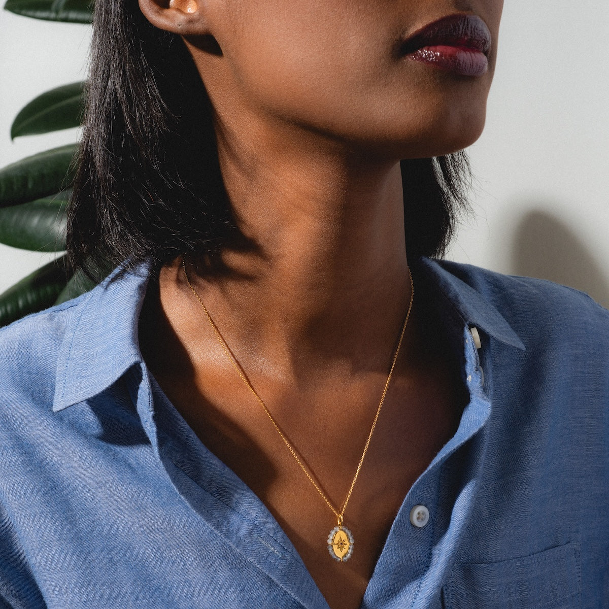 woman wearing Marceau Necklace
