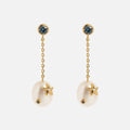 Gem Accent Pearl Drop Earrings