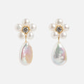 Flower Pearl Drop Earrings