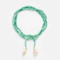 beaded amazonite tie necklace with pearls