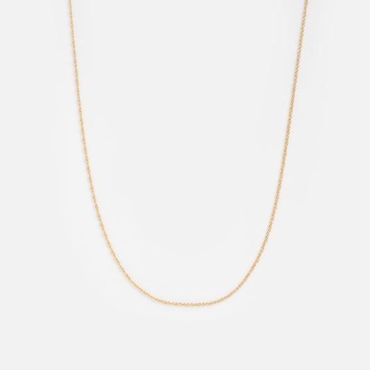 The Solid Gold Delicate Twisted Chain Sample is a simple, elegant gold chain necklace shown on a plain white background.