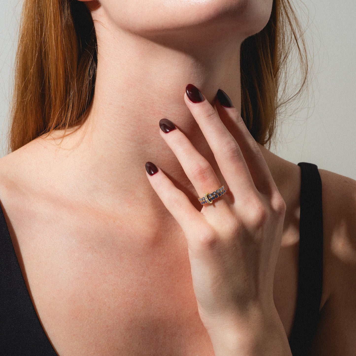 Solid Gold Gemstone Eternity Stacking Ring