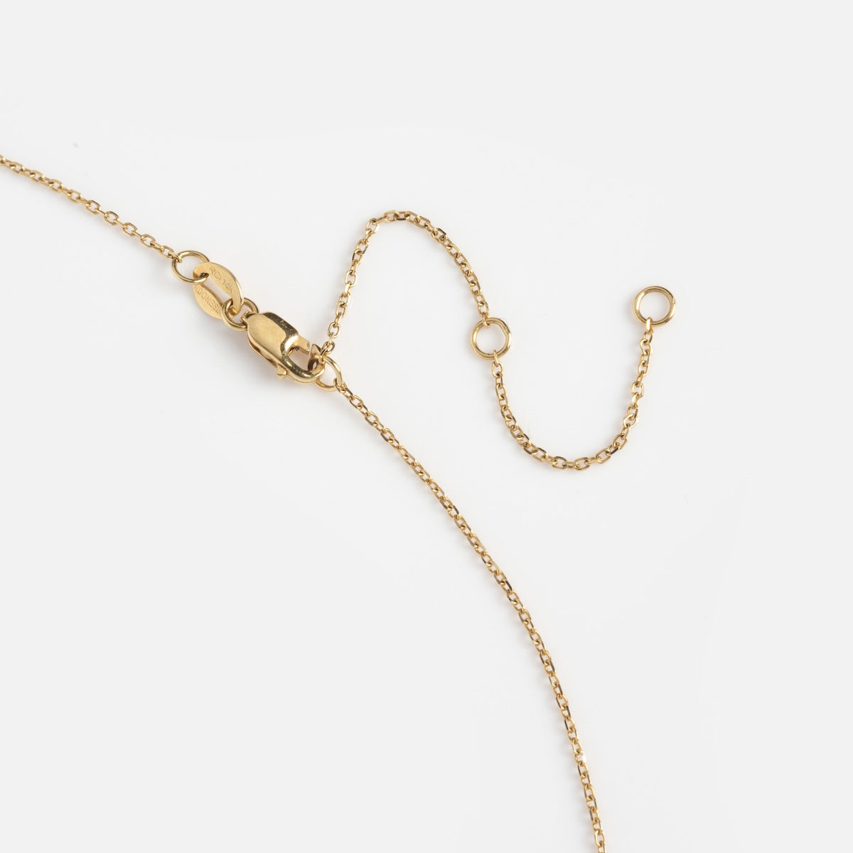 The Royal Mile Necklace features a delicate gold chain with a lobster clasp and two open jump rings, shown on a white background.