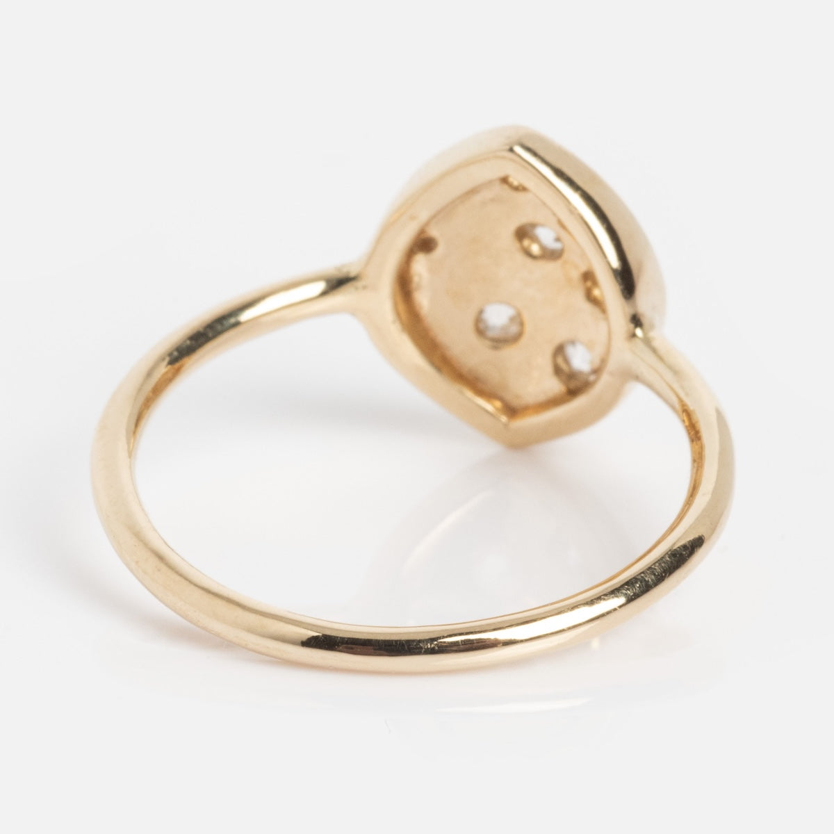 The "My Beloved" Soul Ring is a gold ring with a teardrop-shaped setting, shown from the back, featuring three small holes in the base of the setting against a plain white background.