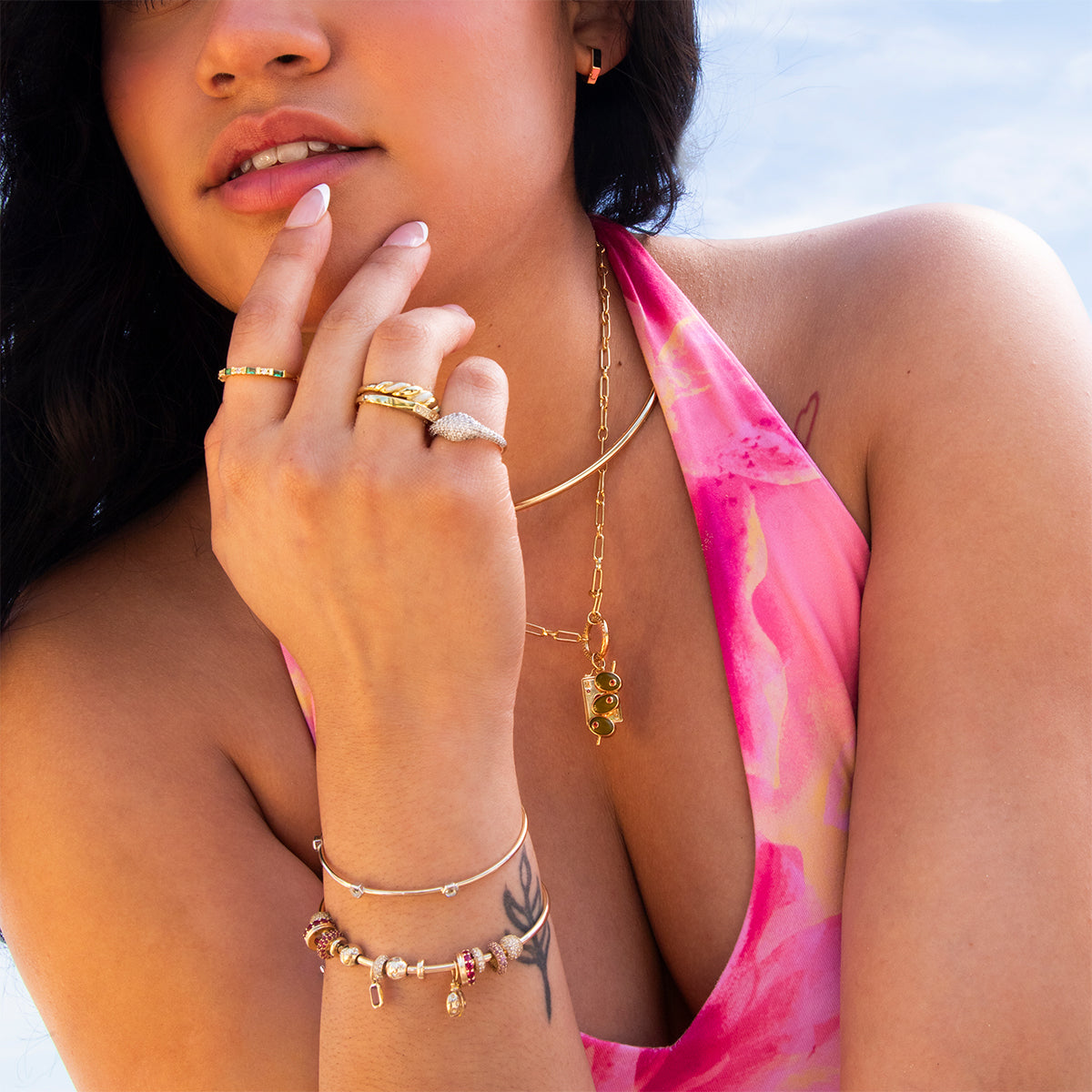 Solid Gold Customizable Charm Bracelet