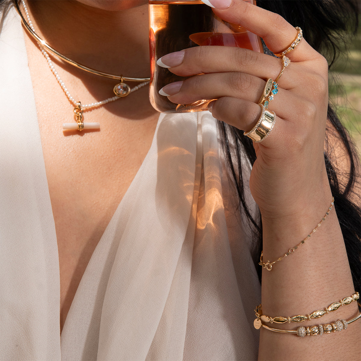 Solid Gold Customizable Charm Bracelet