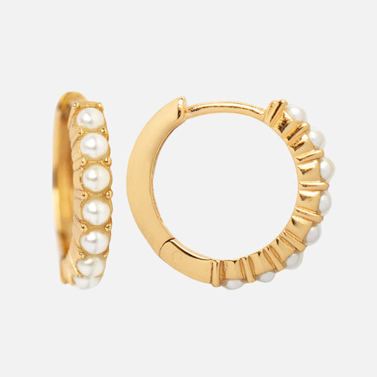 Pearl 15mm Hoop Earrings
