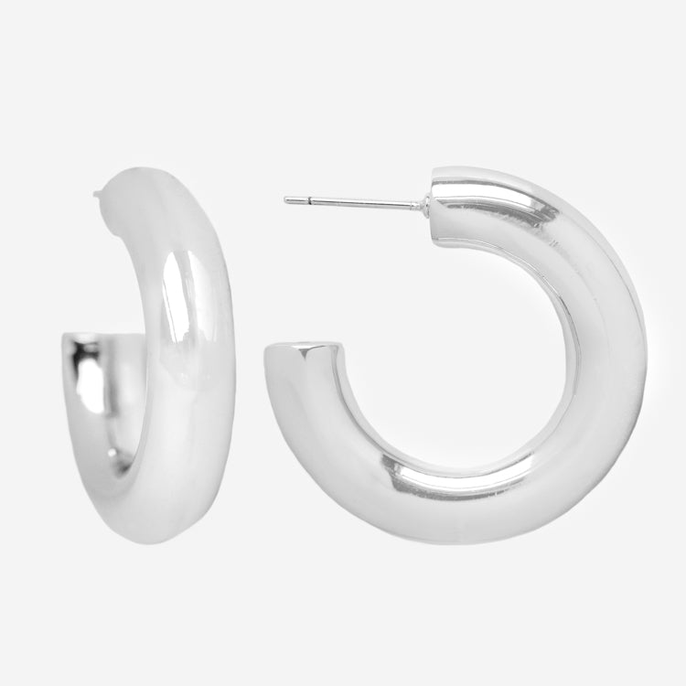 Chunky Medium Tube Hoop Earrings