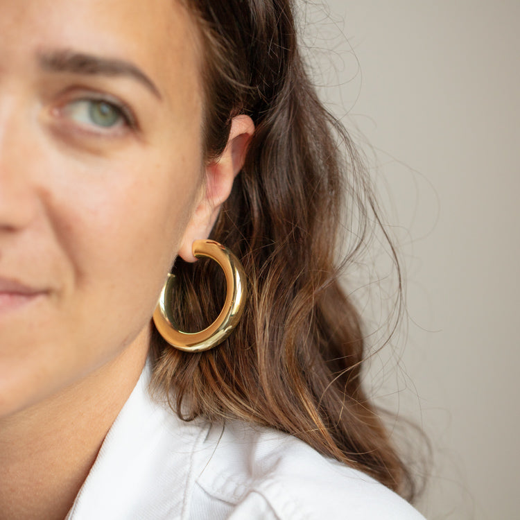 Chunky Large Tube Hoop Earrings Local Eclectic local eclectic