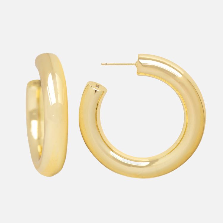 Chunky Large Tube Hoop Earrings