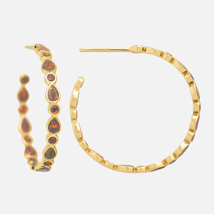 1" Isla Opal Hoop Earrings
