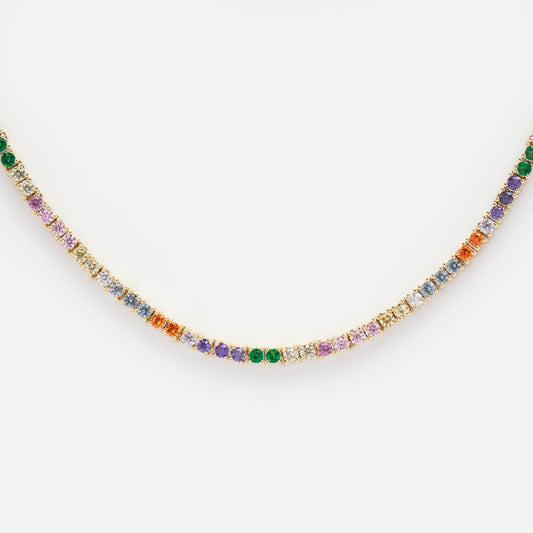 Baby Heiress Rainbow Tennis Necklace