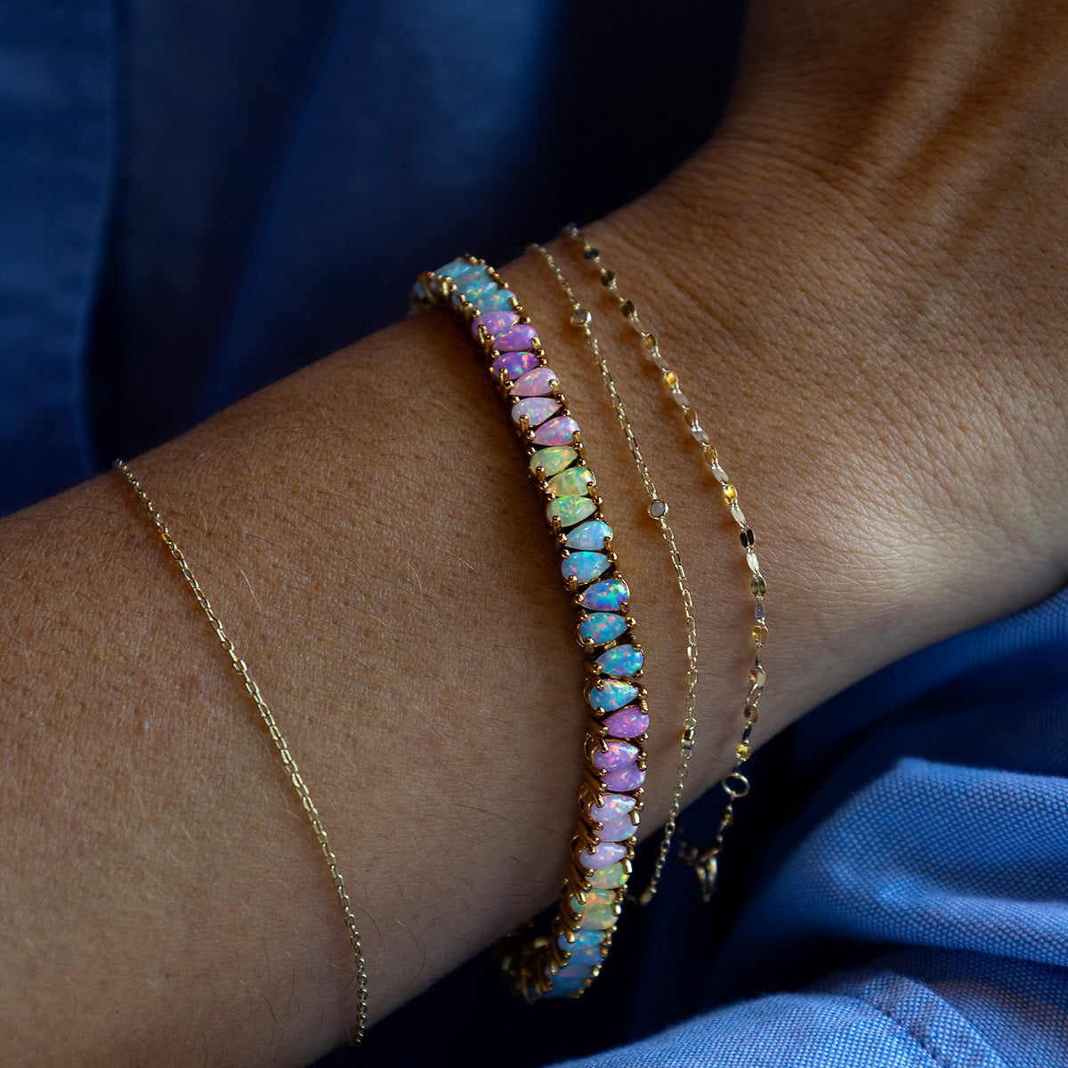 Solid Gold Everyday Opal Bracelet