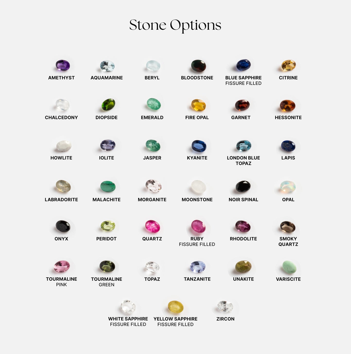 Customizable Acrostic Oval Gemstone Ring