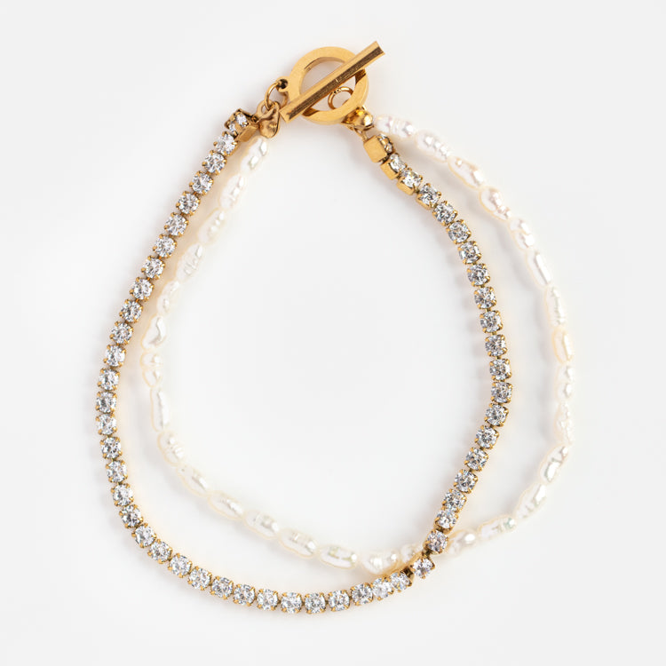 Pearl Glitz Layered Bracelet