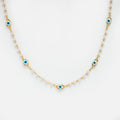 Dainty Evil Eye Pearl Necklace