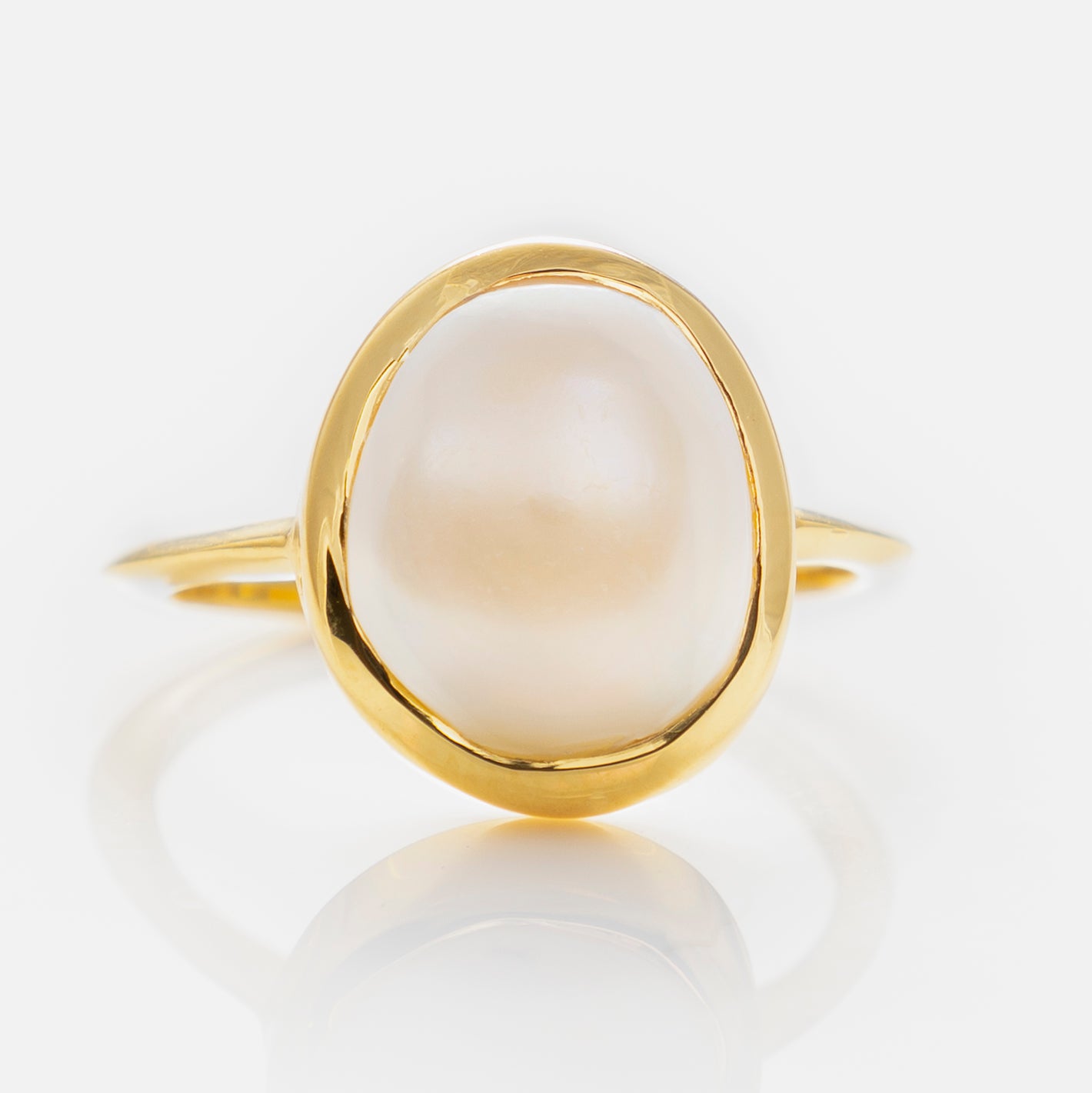 Simple Semi Precious Pearl Ring
