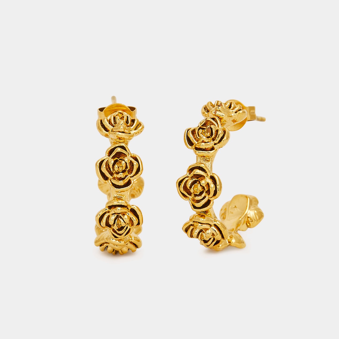 Rose Huggie Earrings