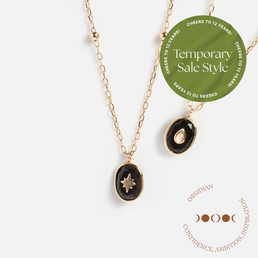 Solid Gold Crystal Amulet Necklace for Manifestation