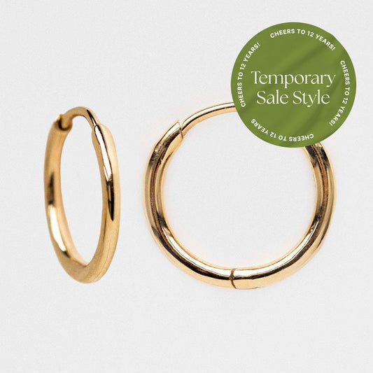 Solid Gold Simple Huggie Hoops