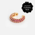 Pave Ear Cuff by Tai Jewelry, featuring small pink gemstones, shown on a white background with a black “Local Eclectic Exclusive Style” badge in the corner.