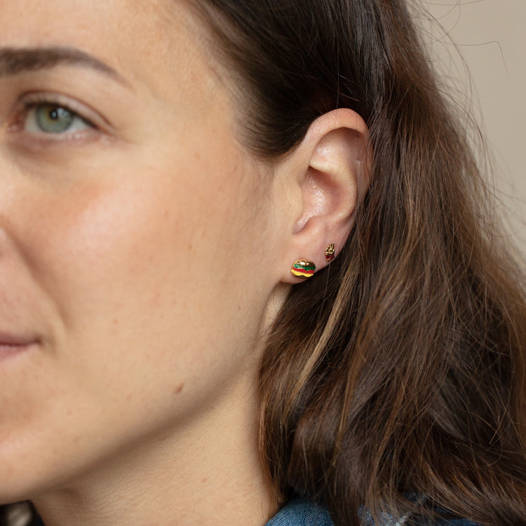 Hamburger and French Fry Stud Earrings