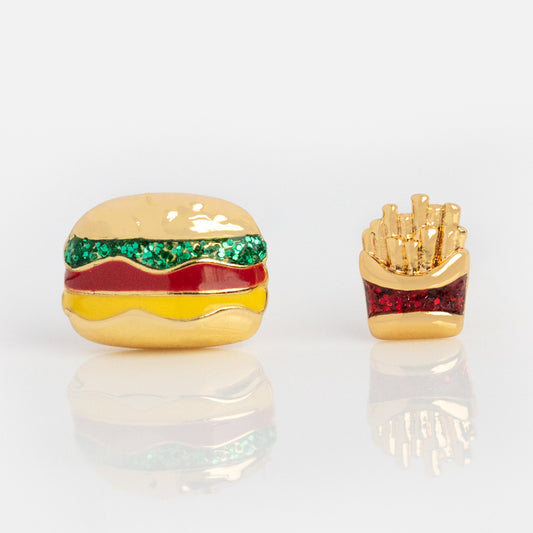 Hamburger and French Fry Stud Earrings