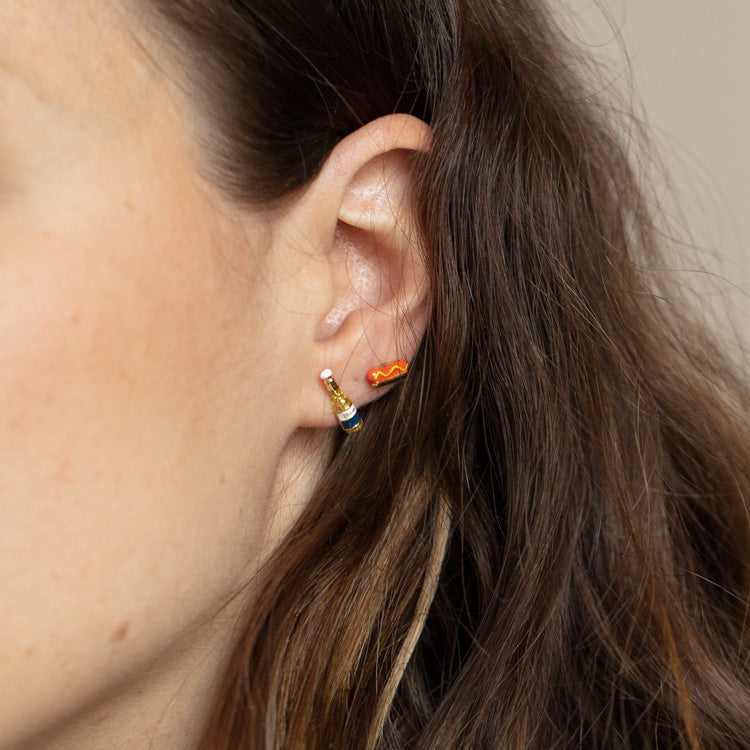 Hot Dog and Beer Stud Earrings