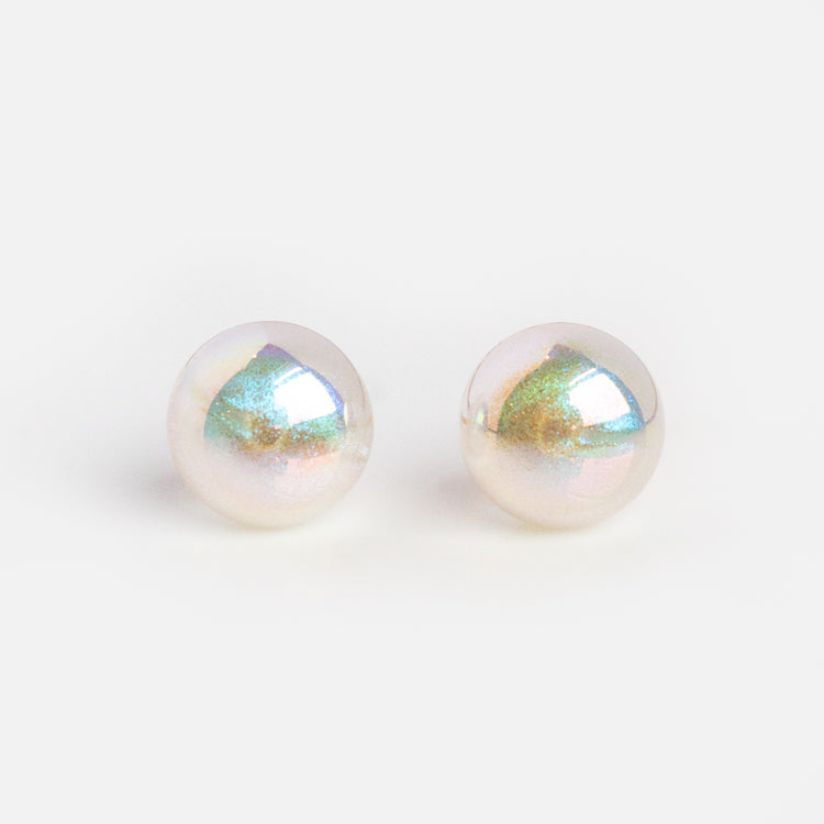 Medium Iridescent Ball Stud Earrings