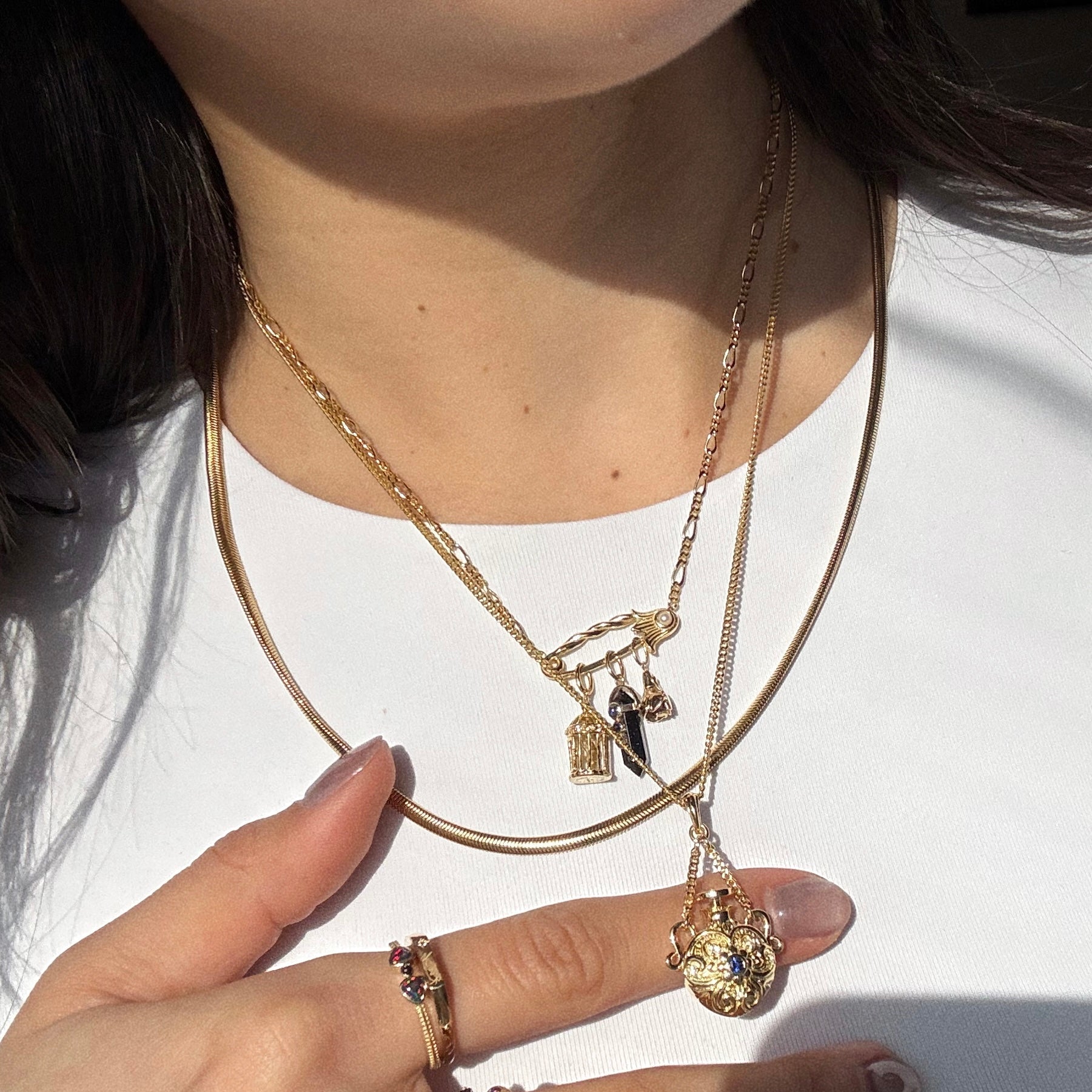 Sonnet Safety Pin Charm Holder Necklace | Local Eclectic – local