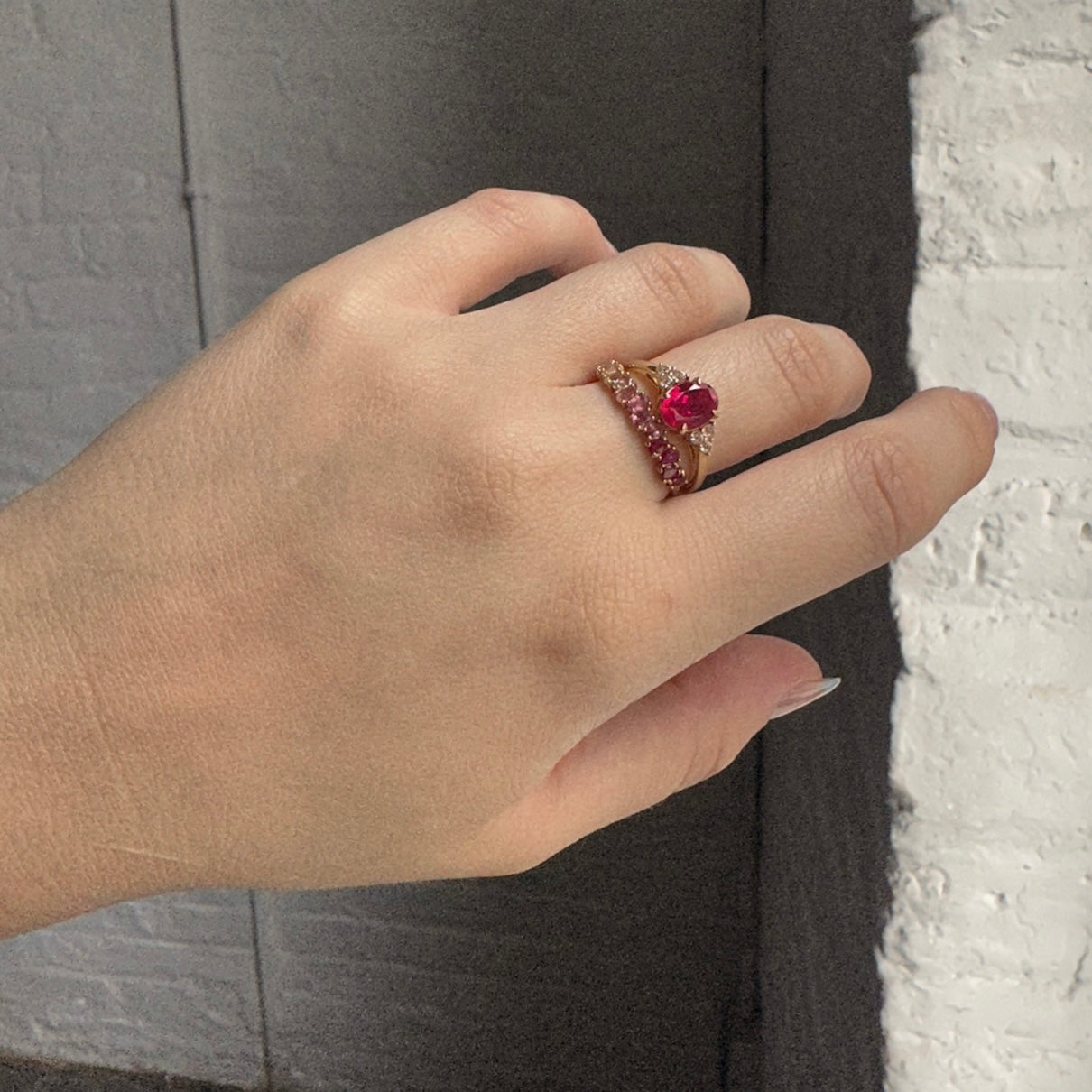 Solid Gold July Capsule Vintage Inspired Ruby Ring