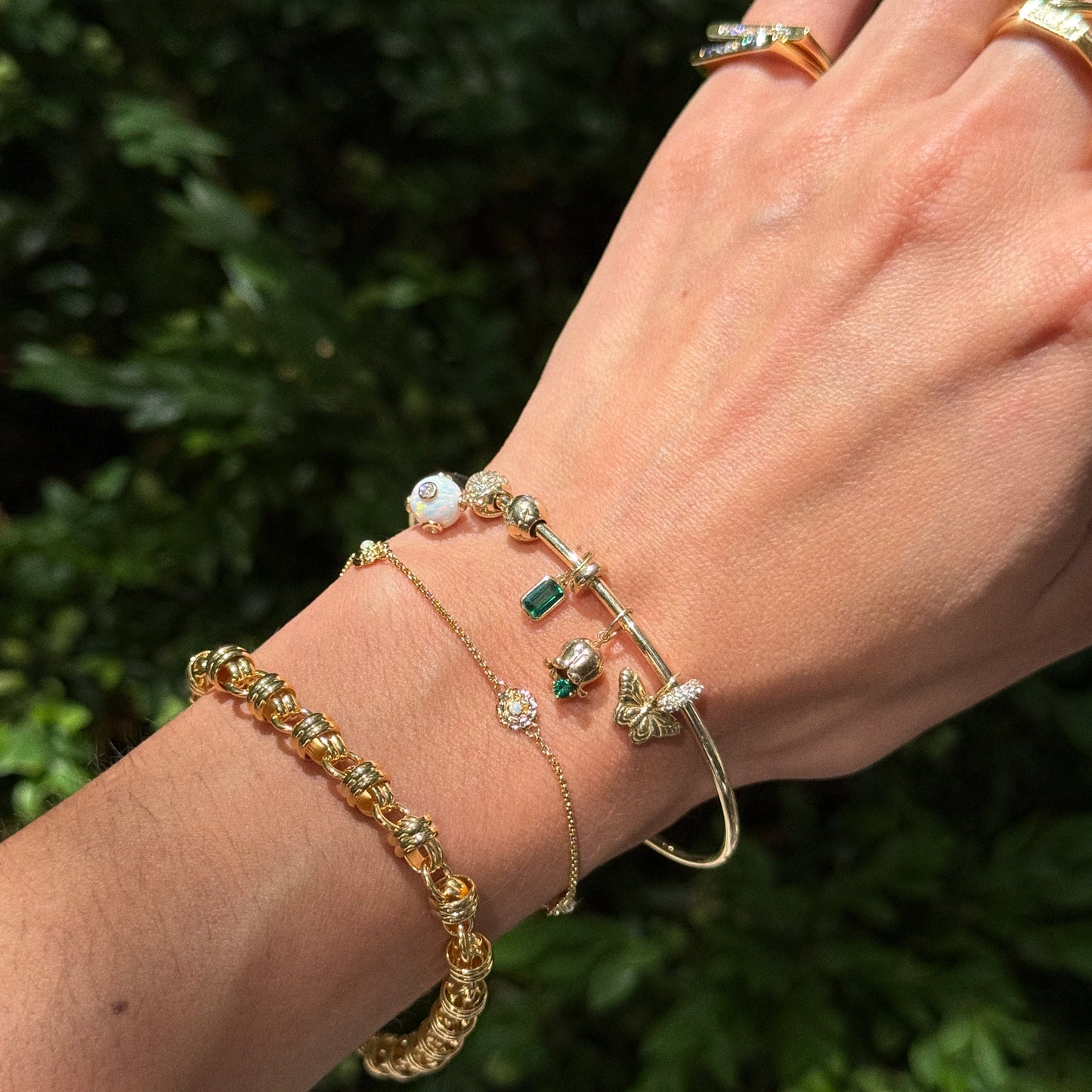 Solid Gold Customizable Charm Bracelet