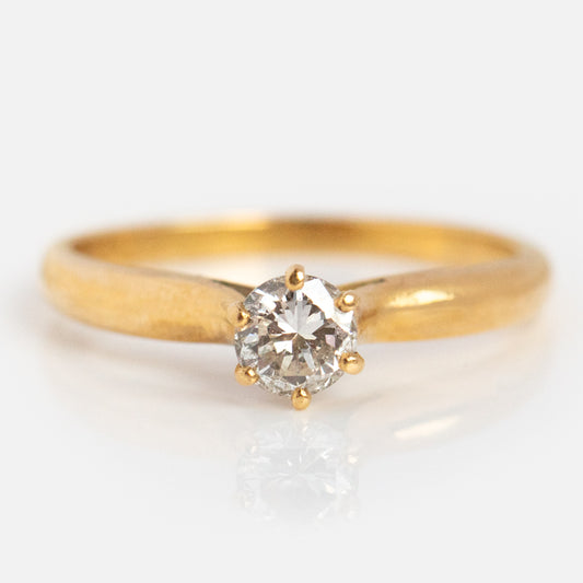 Vintage 18k Diamond Solitaire Ring Size 8.5