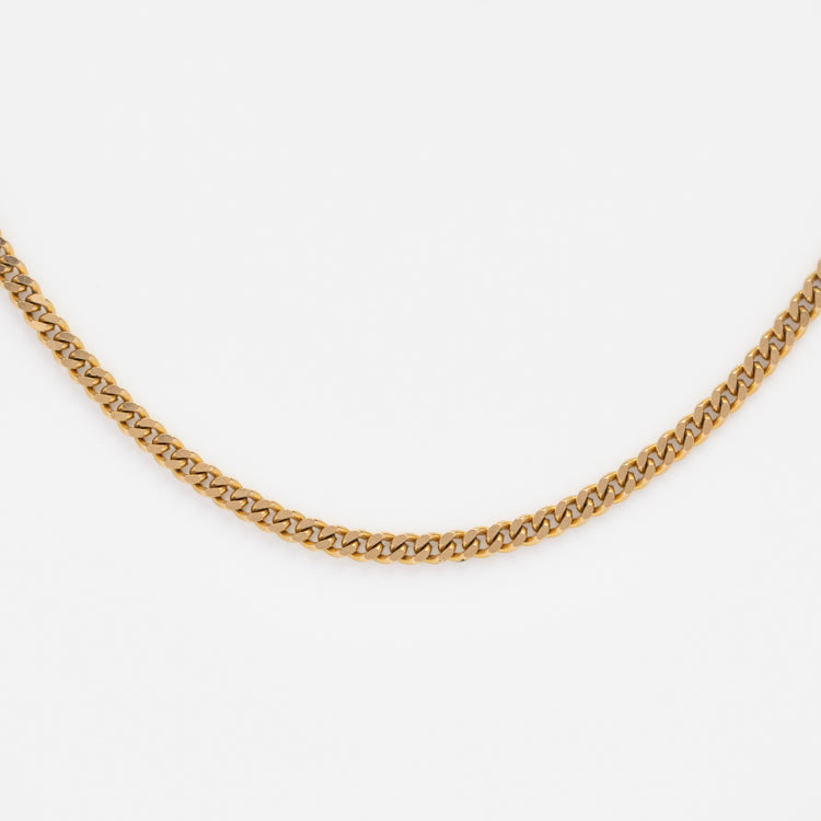 Vintage 9k Cuban Link Chain Necklace