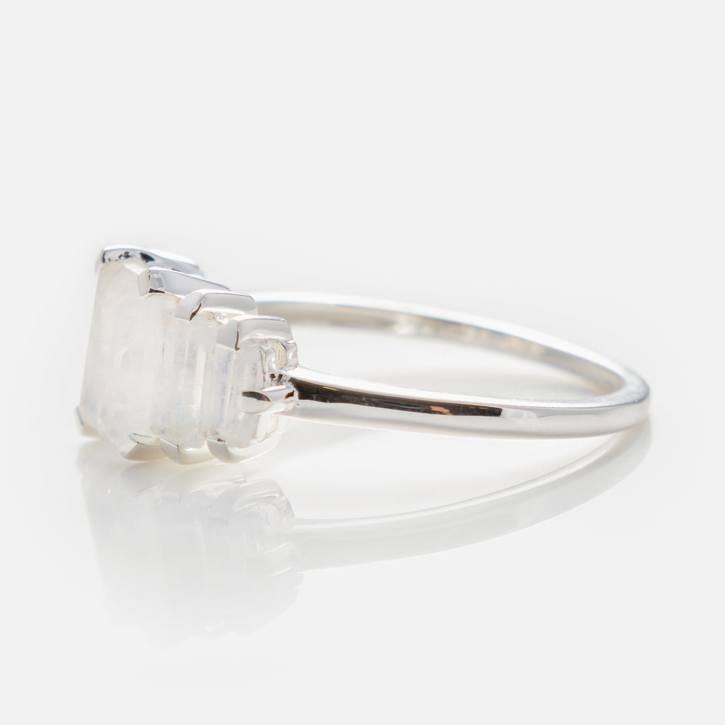 Moonstone Deco Ring in Silver
