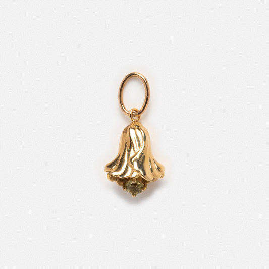 Solid Gold Birth Flower Bud Charm