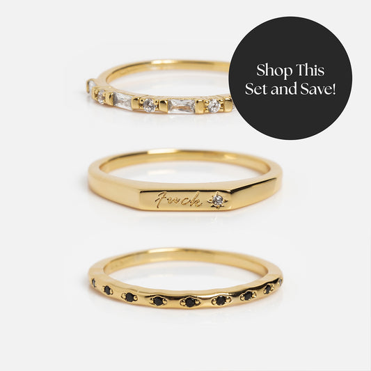Tiny Fuck Stacking Ring Set