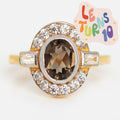 Limited Edition 10th Birthday Oval Deco Ring in Smoky Quartz