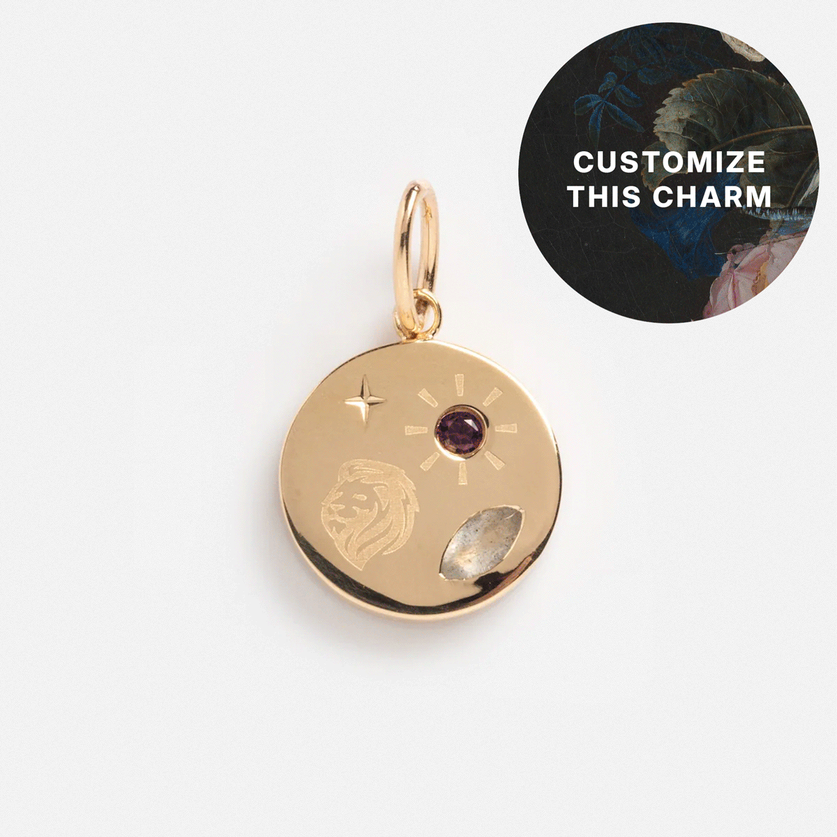 GIF with multiple examples of custom solid gold manifestation charms