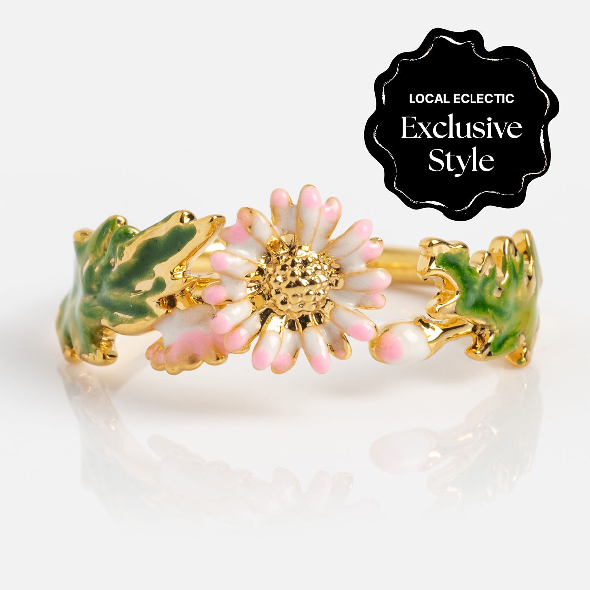 Blooming Color Adjustable Enamel Birth Flower Ring