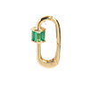 Solid Gold Perfect Start Charm Holder Necklace-Emerald Carabiner