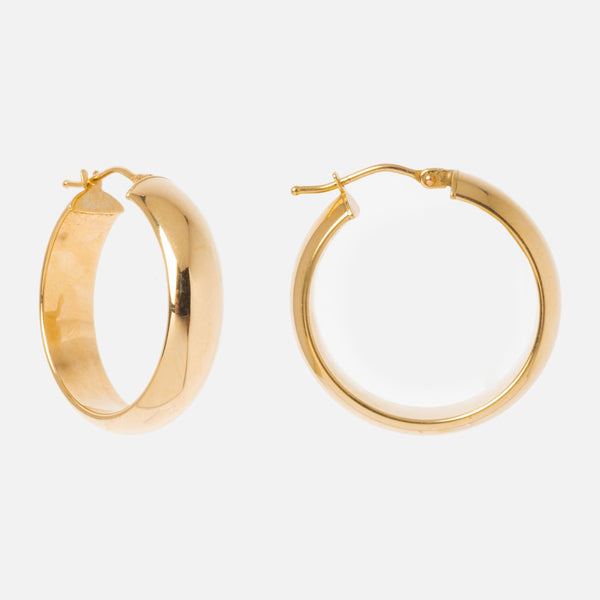 Solid Gold Medium Hollow Hoops | Local Eclectic – local eclectic