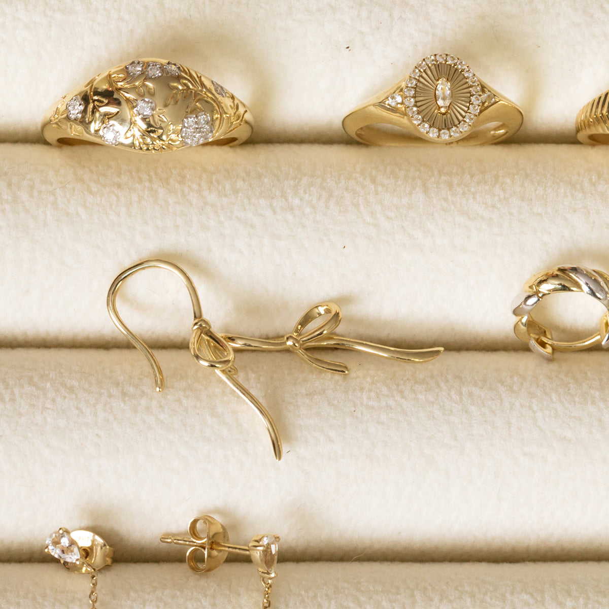 Solid Gold Knot Drop Earrings
