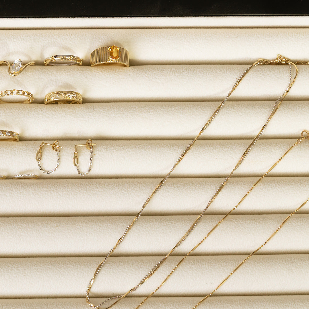 Solid Gold Twisted Mixed Metal Chain