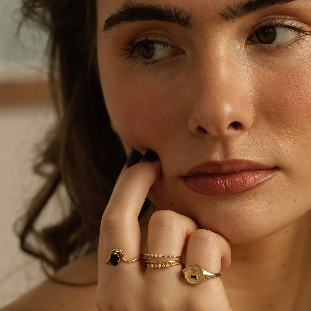 Solid Gold Qu'hier Que Demain Signet Ring
