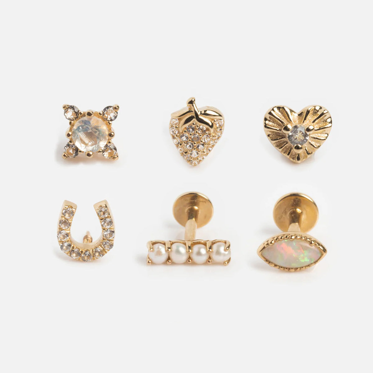 Solid Gold Flat Back Studs