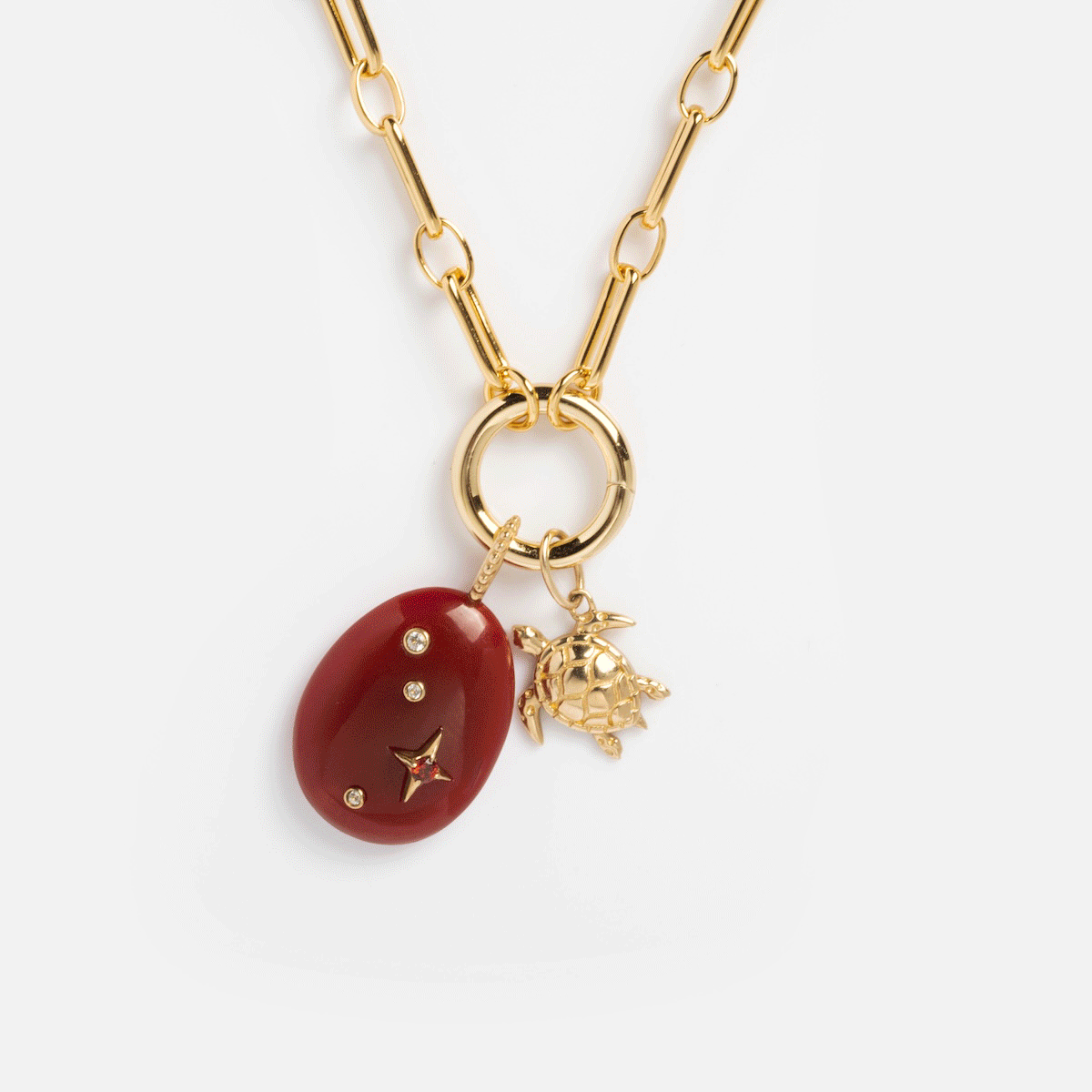 Local Eclectic build-your-own charm holder necklace vermeil