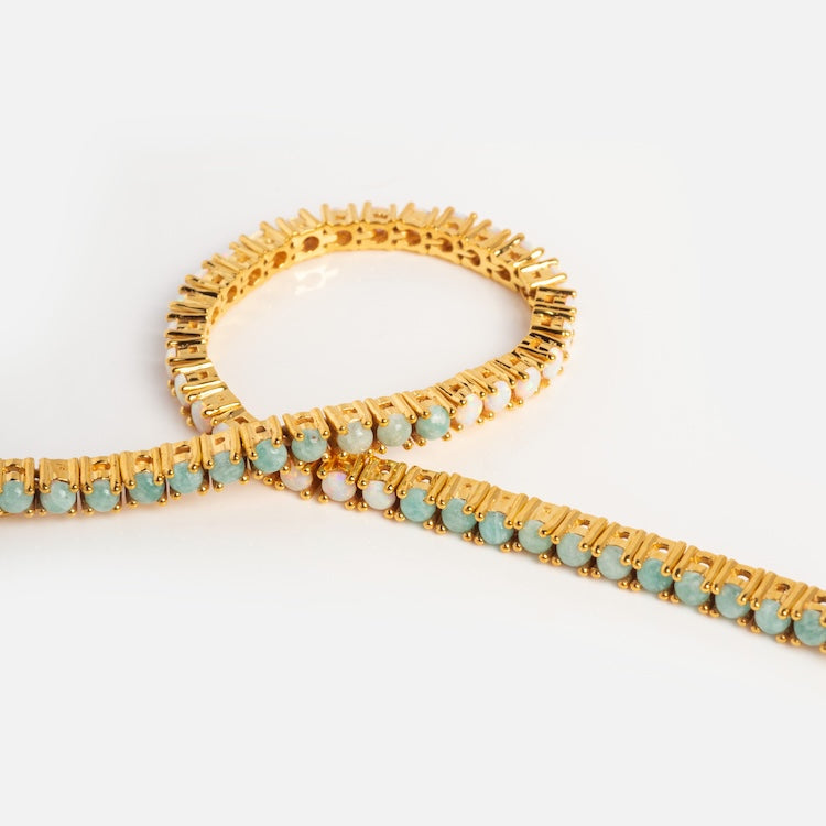 Opal and Amazonite Indecisive Tennis Bracelet