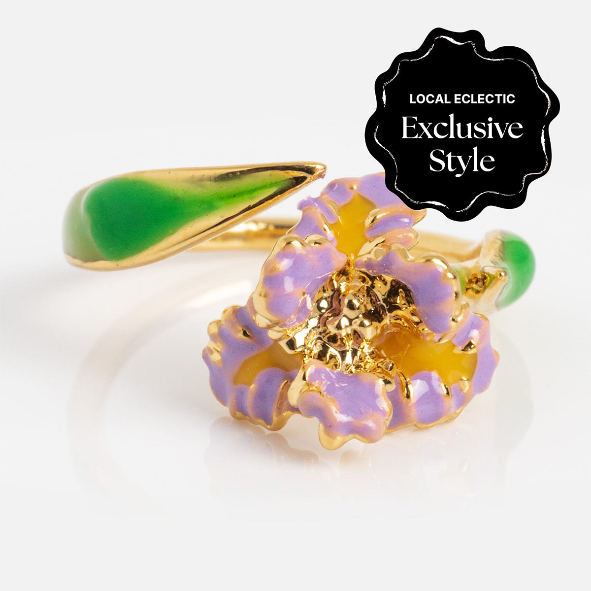 Blooming Color Adjustable Enamel Birth Flower Ring