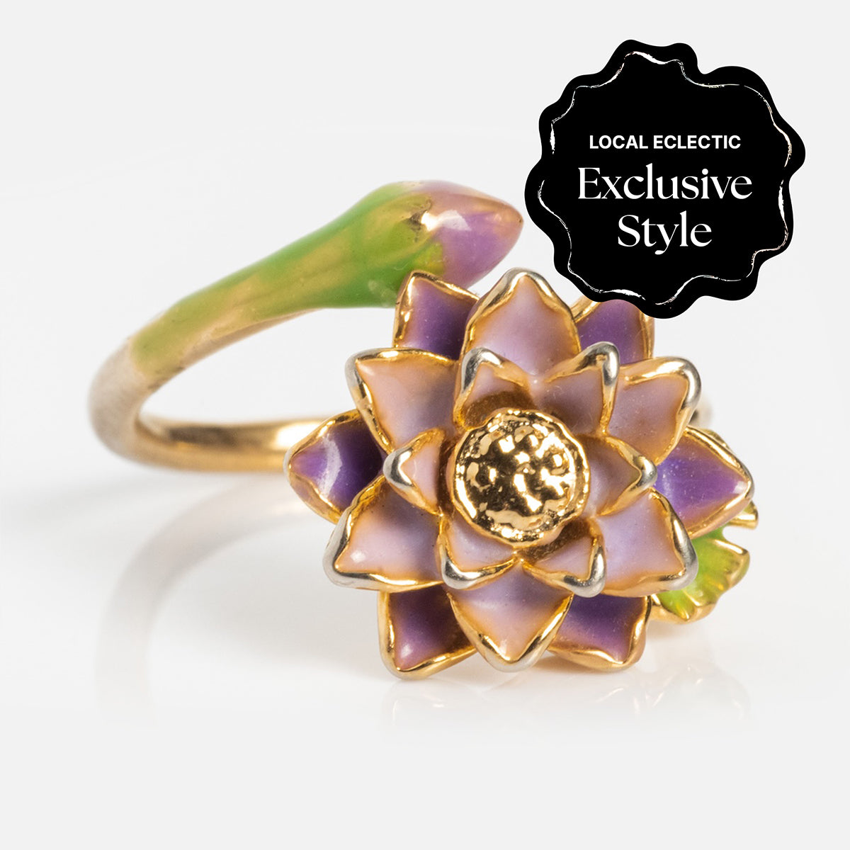 Blooming Color Adjustable Enamel Birth Flower Ring